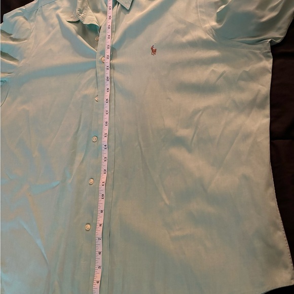 Ralph Lauren Button Up Shirt 16.5 34/35 Classic Fit Green Flesh Pony Preppy - Picture 3 of 11